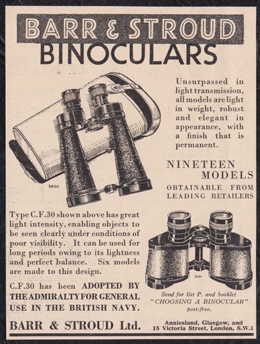 1937 barr stroud - &, binoculars