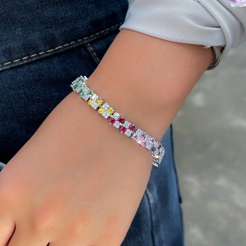 White gold plated cubic - white,