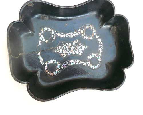Victorian papier mache pin - mache,