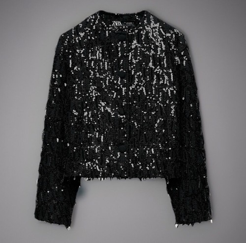 Zara black beaded and - zara,