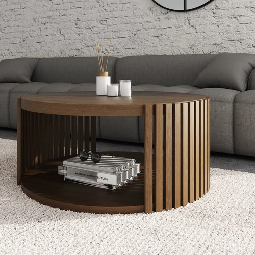 Round coffee table walnut - coffee,