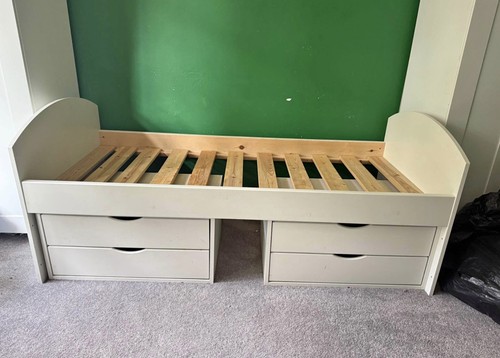Large cot bed with - large, drawers