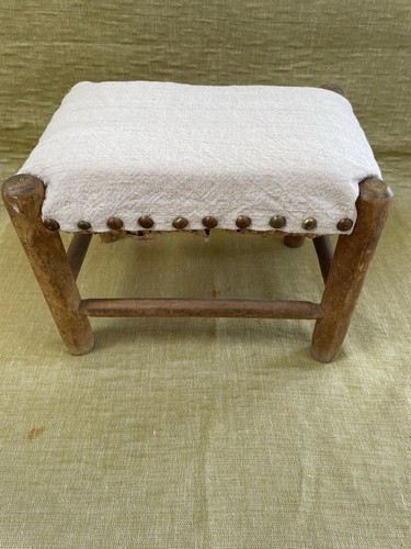 Rustic french footstool with - rustic,