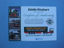 ATLAS EDITIONS-EDDIE STOBART-CERT OF AUTHENTICITY.  (ERF EC14 OLYMPIC C/SIDE ).