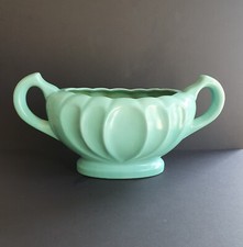 Vintage Giant Art Deco Turquoise Green Dee Cee Stoneware Mantle Vase 40cm 