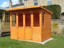 Wooden Summer House 8x6 Fully T&G Outdoor Garden Room Pent Shed Summerhouse Hut