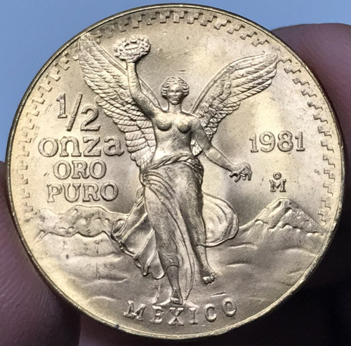 1981 mexico onza oro puro - 1/2,