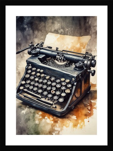 Bold vintage typewriter framed - typewriter,