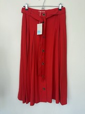 Boden Red Button Front Midi