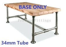 Pipe Clamp Table FRAME Industrial Steel Dining Table Desk Scaffold Tube 34mm UK