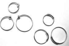 PAIR of NOSE RINGS STERLING SILVER 0.6mm THIN PIERCING HOOP   8mm 10mm or 12mm