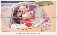 R719266 George Studdy Bonzo I m Doing a Bit of Boating Here No 1770 Valentine