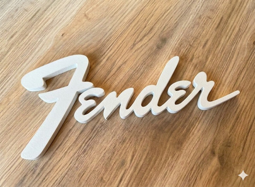 White fender style script logo - fender,