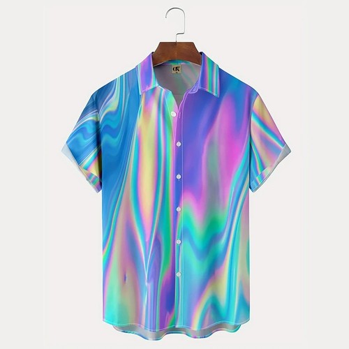 Mens vintage flame hawaiian - flame,