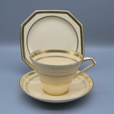 PARAGON ART DECO TEA TRIO 766514 CREAM GOLD MODERN SHAPE FINE BONE CHINA 5629/3