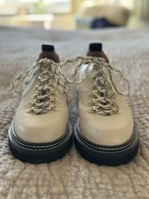 Jigsaw Leather Cream Lace Up