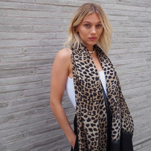 100 silk scarf leopard - silk,
