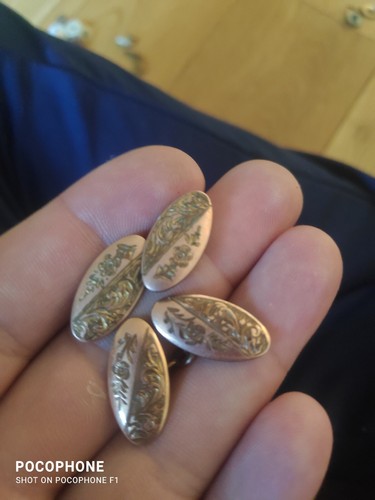 Vintage cufflinks leaf - vintage,