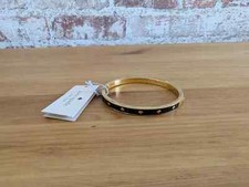 Kate Spade Black Gold Spot The Spade Bracelet Bangle Dust Bag New Tarnished