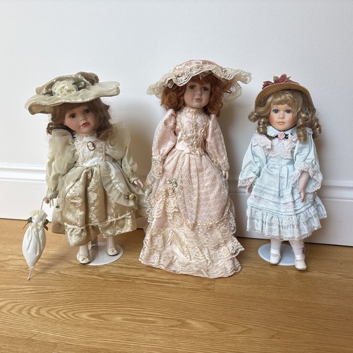Trio large porcelain dolls - trio,