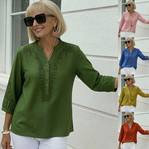 Women casual button neck - women's,