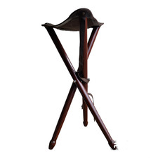 Hand Made Game bird Camping Fishing Tripod Leather Stool Wooden Folding Chair