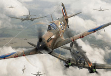 Spitfire Airplane Aviation Wall Art Canvas 22 X 14 Inch solid pine frame