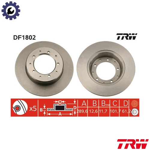 Brake disc df1802 - df1802, land