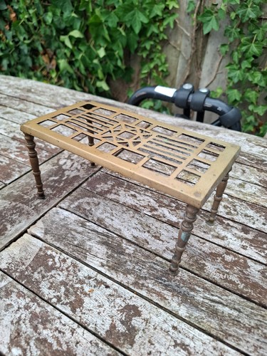 Vintage brass trivet - vintage,