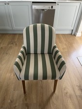 Dunhelm Green And White Striped Chair H 85cm x W 59cm x D 57cm Seat: H 49cm
