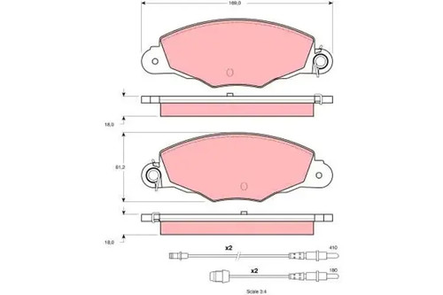 Brake pads gdb1336 - trw, for