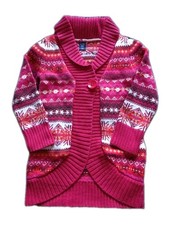 Baby Gap Girls' Fair Isle Christmas Long Jumper Cardigan, Age 3 Years