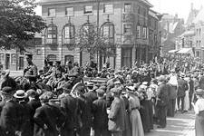 Vxx-93 Army Marching Past Haywood St, Leek, Staffordshire. Photo