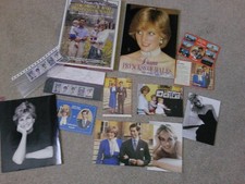 Job lot of Princess Diana memorabilia - books/postcards/stamps/picture