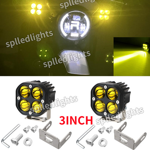 Yellow led spot light - 2x, 3''