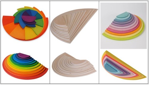 Set wooden semi - set, circles