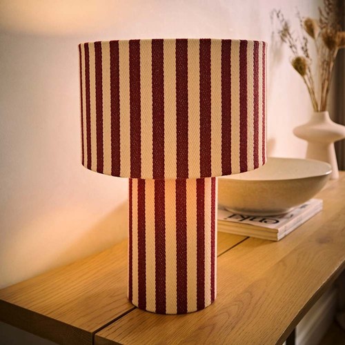 Linen stripe midi table lamp - midi,