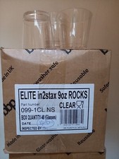Unused BBP Polycarbonate In2Stax Whisky/Short Rock Glasses - 256ml - 48 per box