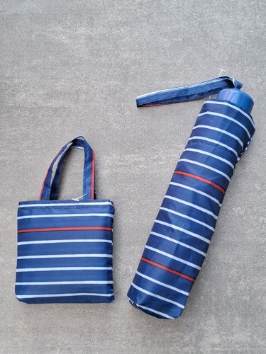 Compact umbrella blue - blue, stripe