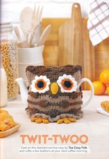 KNITTING PATTERN OWL TEA COSY 2-pint-teapot STRIPED TEXTURED EASY DK SKM M8A