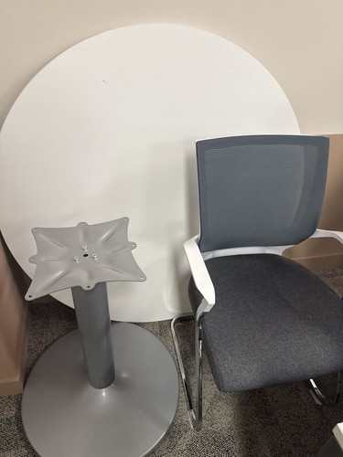White circular office - white,