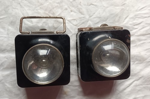 Pair vintage black bullseye - pair,