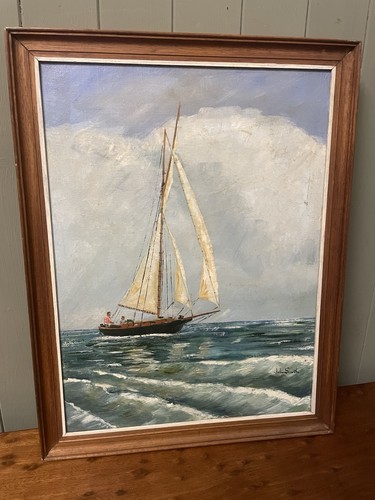 Original vintage framed oil - framed,