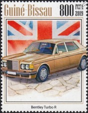 1985-1997 BENTLEY TURBO R Luxury Car Automobile/Flag Stamp (2019 Guinea-Bissau)