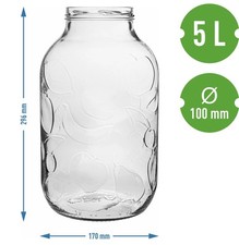 5 Liter Glass Jar with Screw