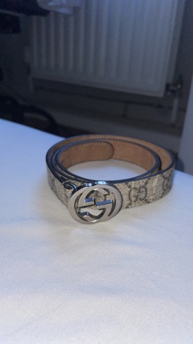 Gucci monogram leather belt - leather,