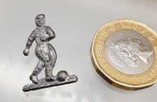 Vintage Pot Metal or Lead Cracker Jack Prize - Footballer Label Badge -21.2mm