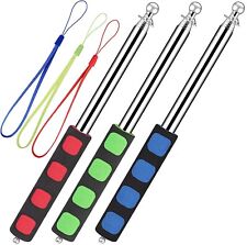 2M Stainless Steel Telescopic Flagpole Outdoor Windsock Flag Pole with 2 rings