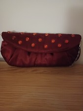 F & F LADIES RED CLUTCH BAG