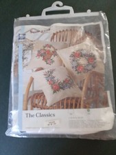 Vervaco Chunky Cross Stitch Cushion CoverFlowers Roses 40 x 40cm, Started